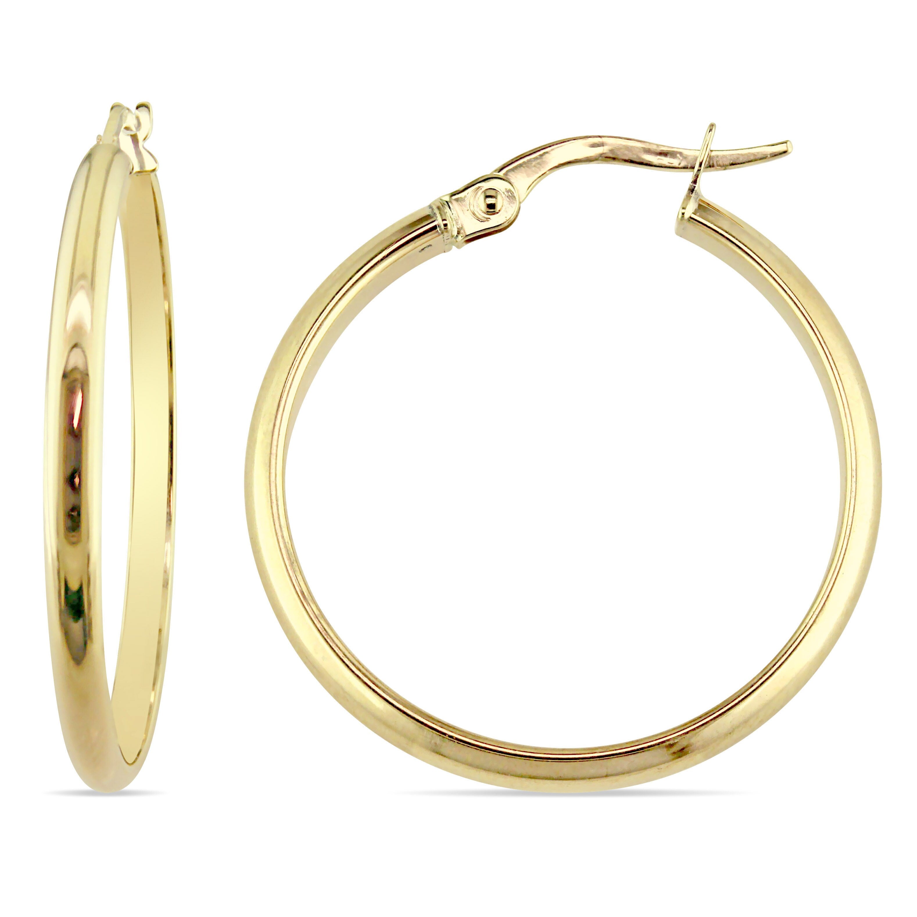 Miadora 10K Yellow Gold Polished Clip On Hoop Earrings
