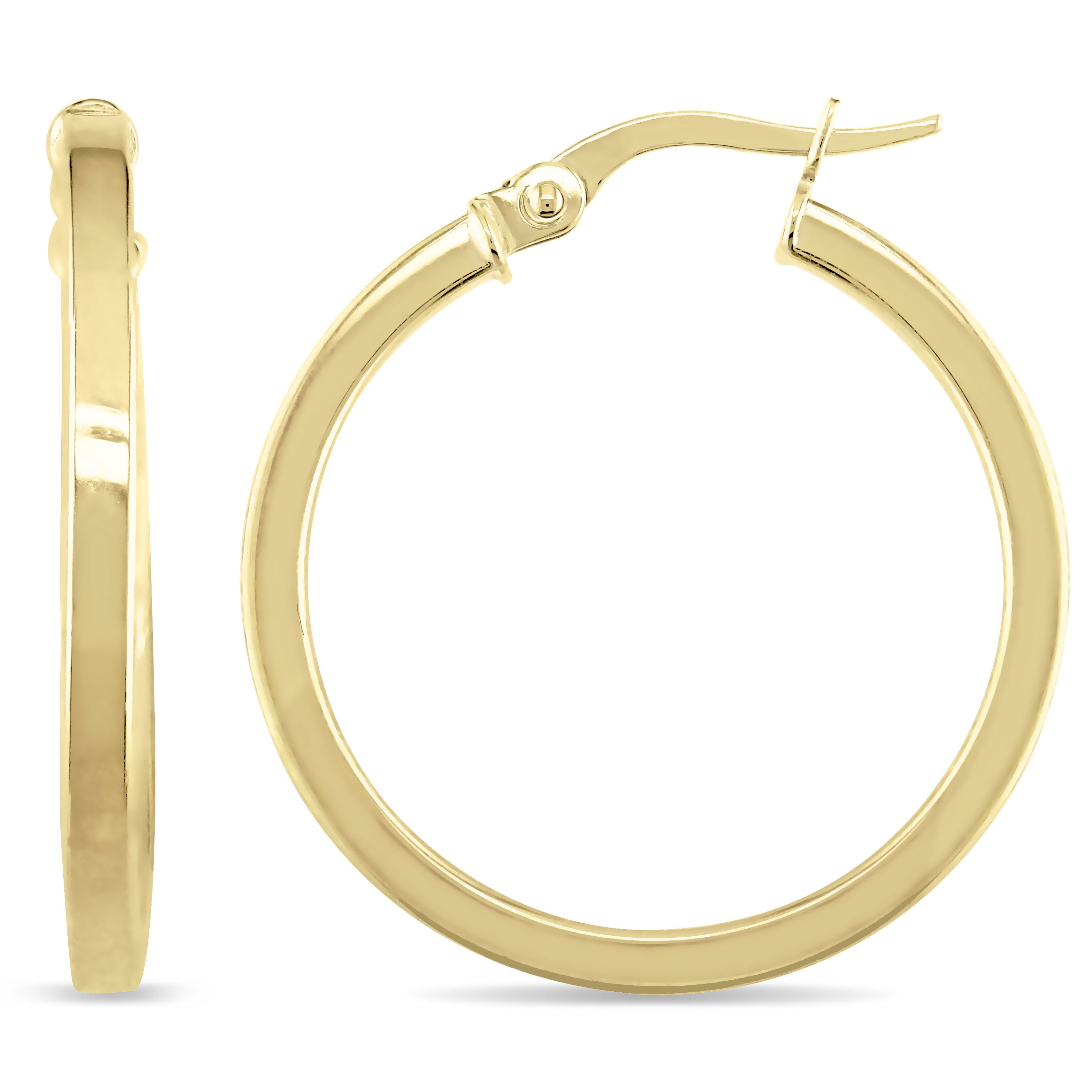 Miadora 10K Yellow Gold Thin And Round Hoop Earrings