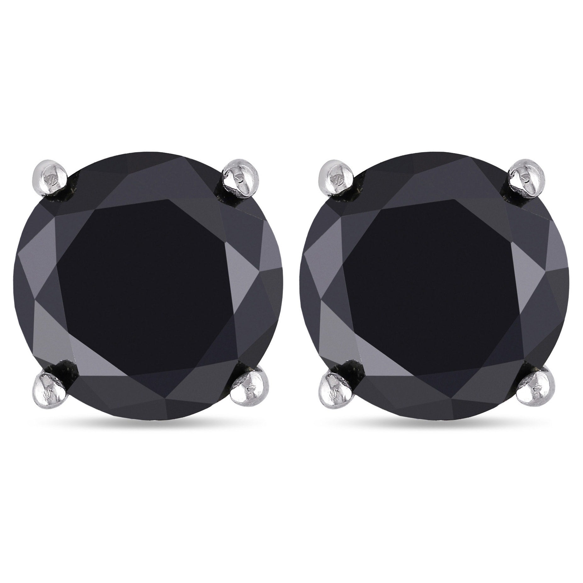 Miadora 14K Gold 3Ct Tdw Black Diamond Stud Earrings