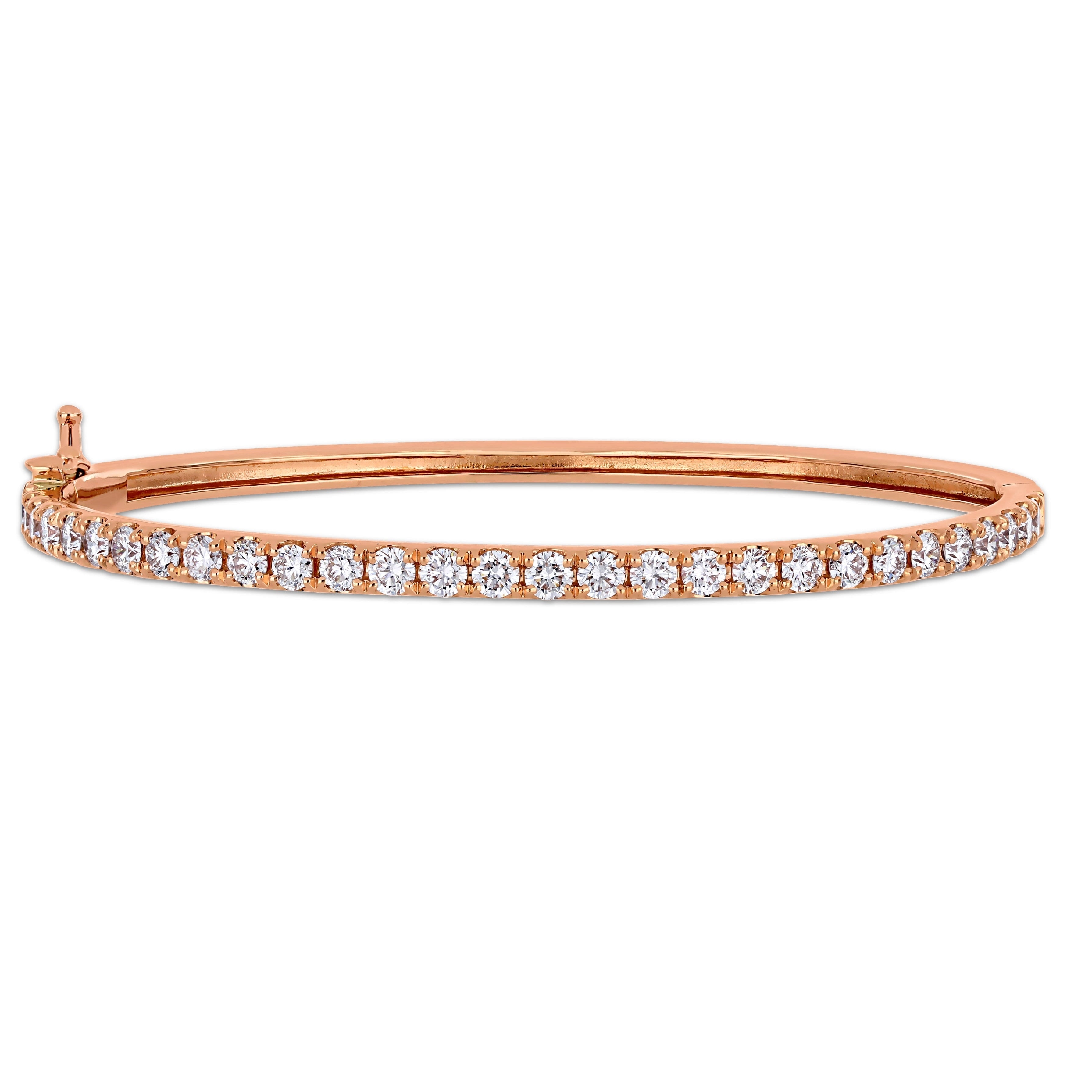 Miadora 14K Rose Gold 2 1 3Ct Tdw Diamond Tennis Stackable Bangle