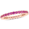 Miadora 14K Rose Gold Pink Sapphire Stackable Full Eternity Band