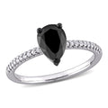 Miadora 14K White Gold 1 1 10Ct Tdw Diamond Teardrop Solitaire Engagement Ring