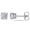 Miadora 14K White Gold 1 1 2Ct Tdw Asscher Cut Diamond Solitaire Stud Earrings