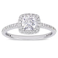Miadora 14K White Gold 1 1 3Ct Tdw Certified Diamond Halo Engagement Ring Gia