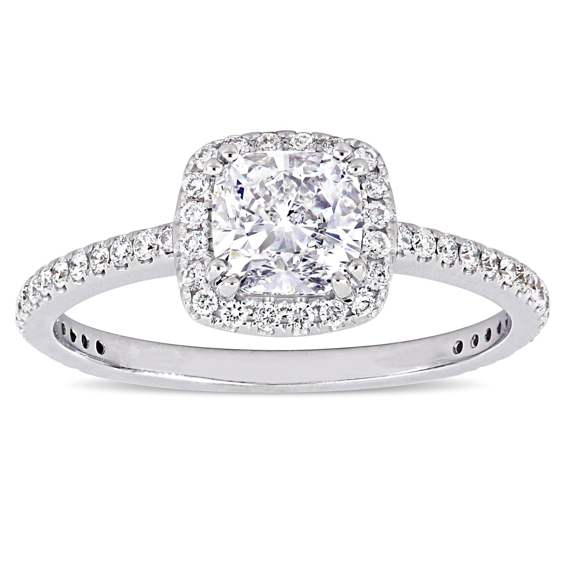 Miadora 14K White Gold 1 1 3Ct Tdw Certified Diamond Halo Engagement Ring Gia