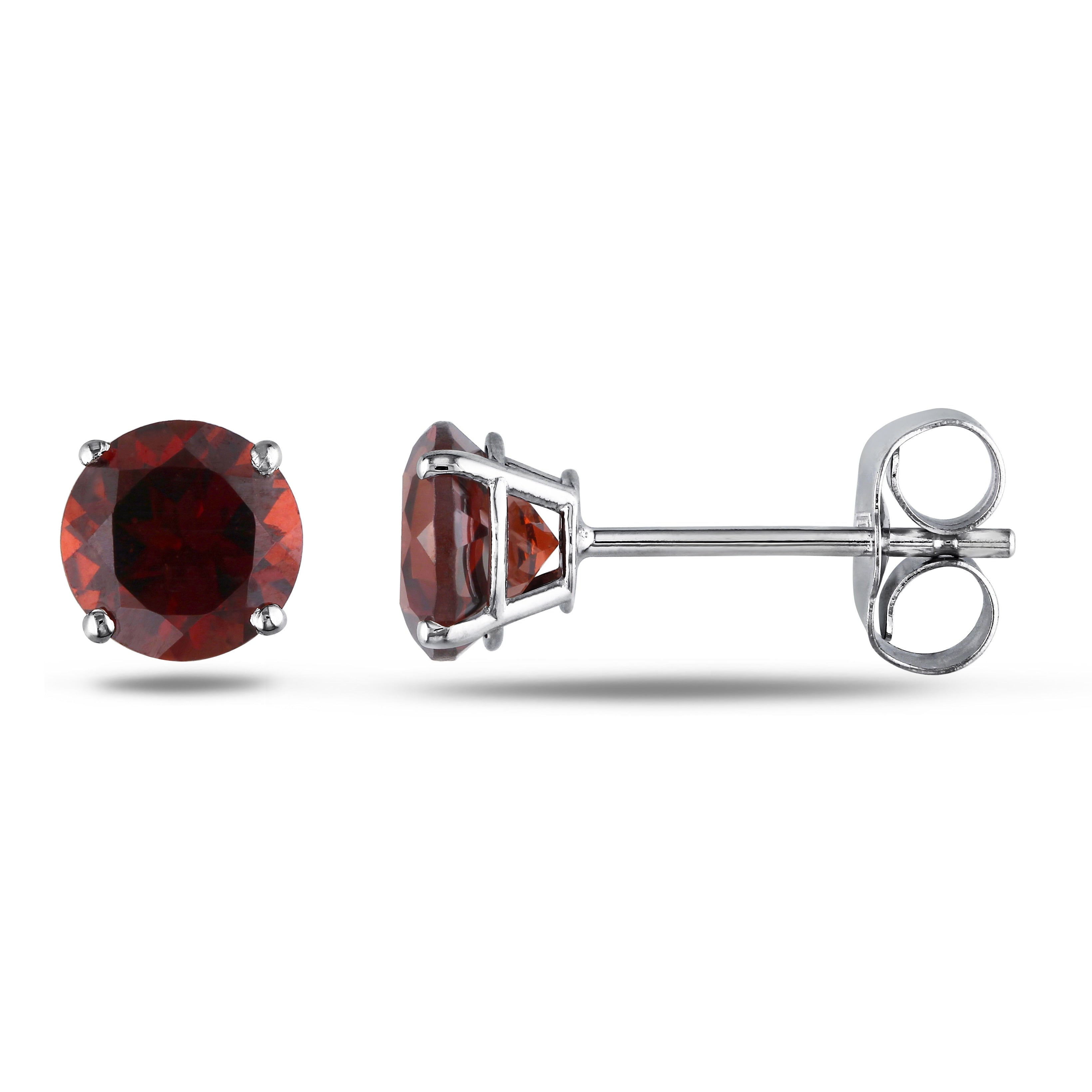 Miadora 14K White Gold 1 1 3Ct Tgw Garnet Stud Earrings
