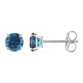 Miadora 14K White Gold 1 1 8Ct Tgw Blue Topaz Solitaire Earrings