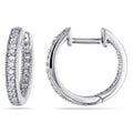 Miadora 14K White Gold 1 4Ct Tdw Diamond Hoop Earrings