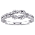 Miadora 14K White Gold 1 6Ct Tdw Diamond Double Row Infinity Ring