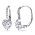 Miadora Signature Collection 14K White Gold 1Ct Tdw Diamond Heart Earrings