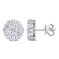 Miadora 14K White Gold 2 5 8Ct Tdw Diamond Composite Halo Stud Earrings