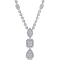 Miadora 14K White Gold 2Ct Tdw Diamond 3 Tier Geometric Drop Tennis Station Necklace 36.4 Mm X 17 Inch X 8.9 Mm