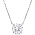 Miadora 14K White Gold 2Ct Tgw Created White Moissanite Solitaire Station Necklace