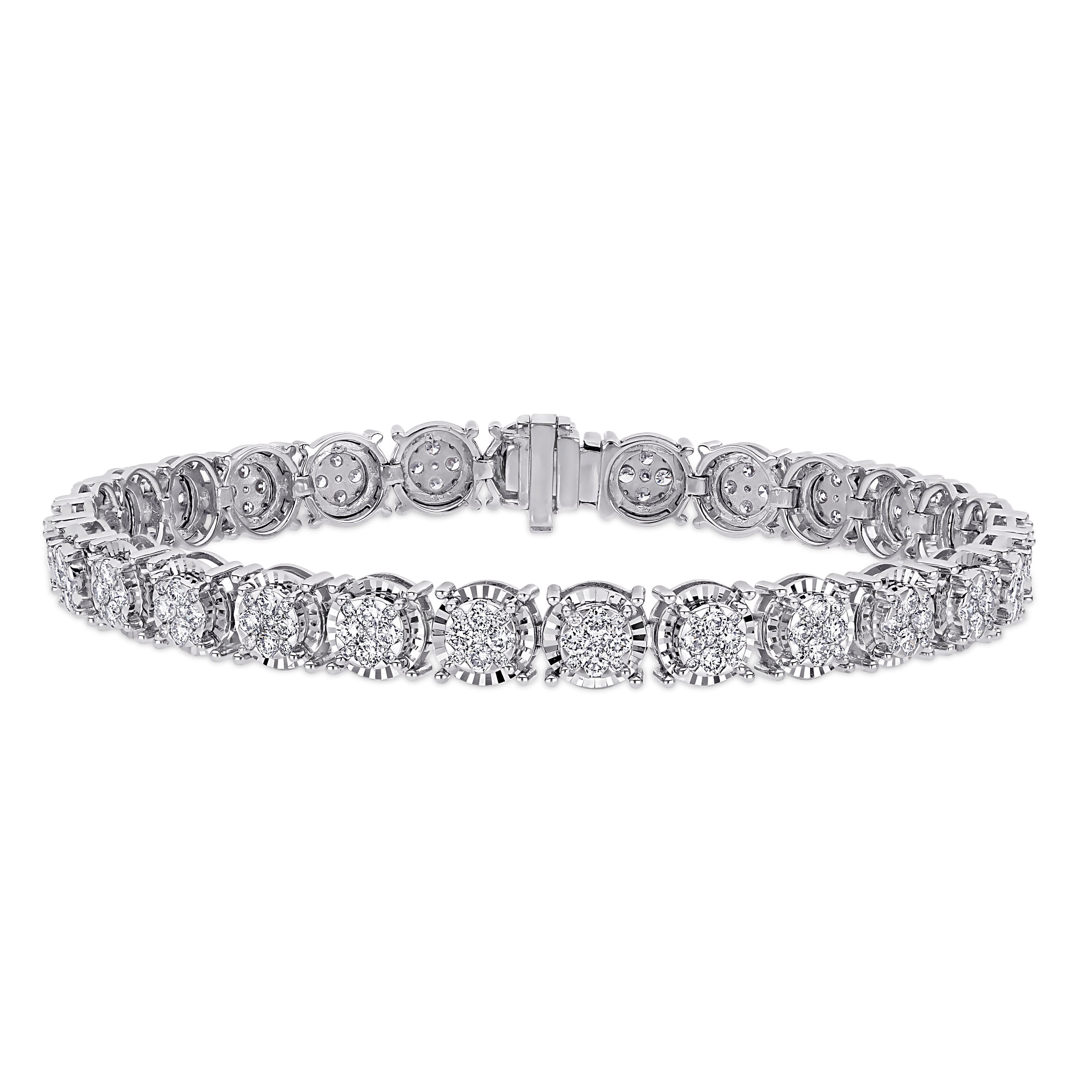 Miadora 14K White Gold 3Ct Tdw Diamond Tennis Bracelet
