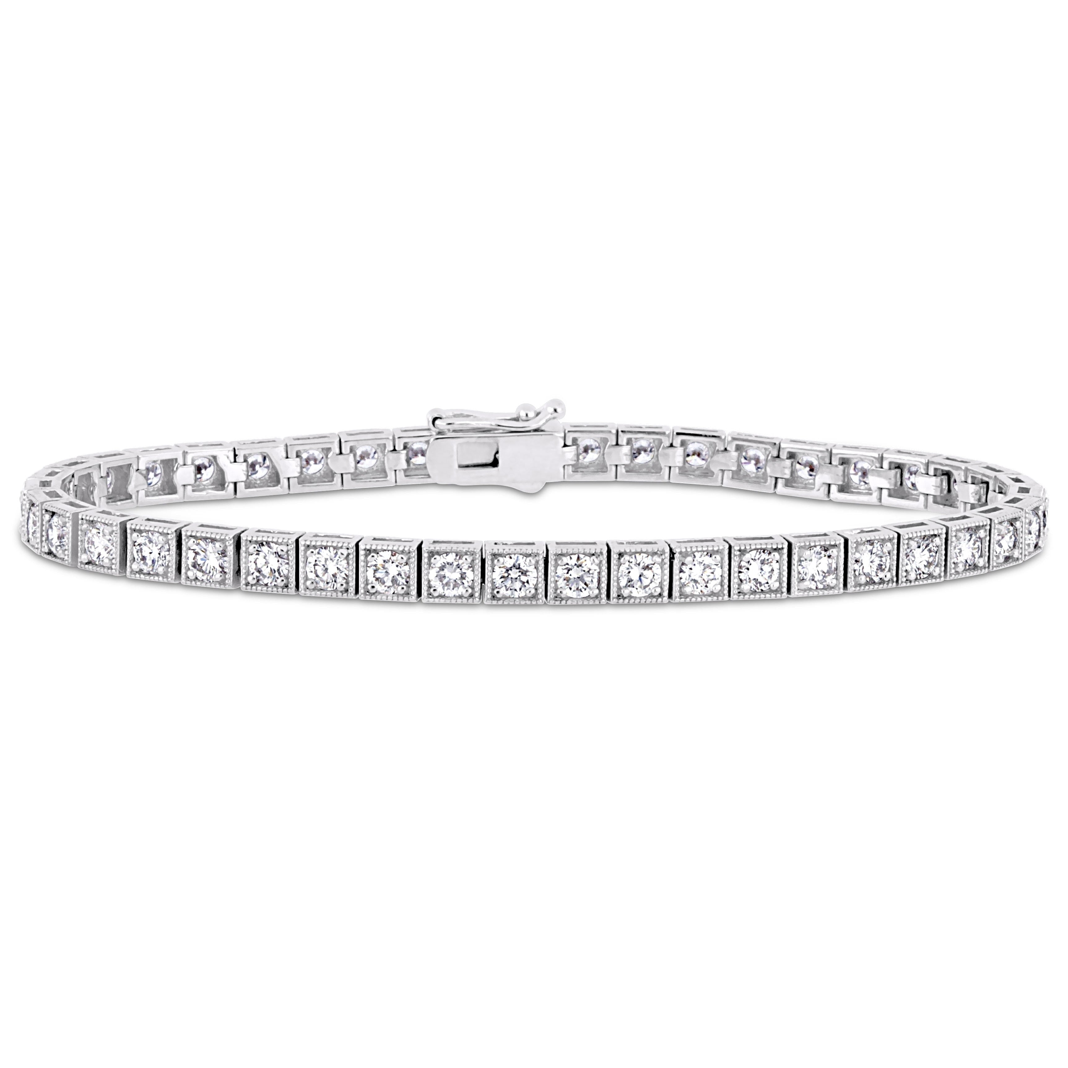 Miadora 14K White Gold 4 1 2Ct Tdw Diamond Tennis Bracelet