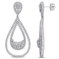 Miadora 14K White Gold 4 1 8Ct Tdw Diamond Double Teardrop Cluster Earrings N A