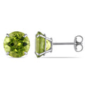 Miadora 14K White Gold 4Ct Tgw Peridot Solitaire Earrings