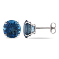 Miadora 14K White Gold 5Ct Tgw London Blue Topaz Stud Earrings