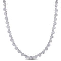Miadora 14K White Gold 6 3 4Ct Tdw Diamond Floral Composite Tennis Necklace 15.5 Inch X 5.5 Mm X 3.5 Mm