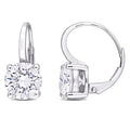 Miadora 14K White Gold Created Moissanite Solitaire Leverback Earrings