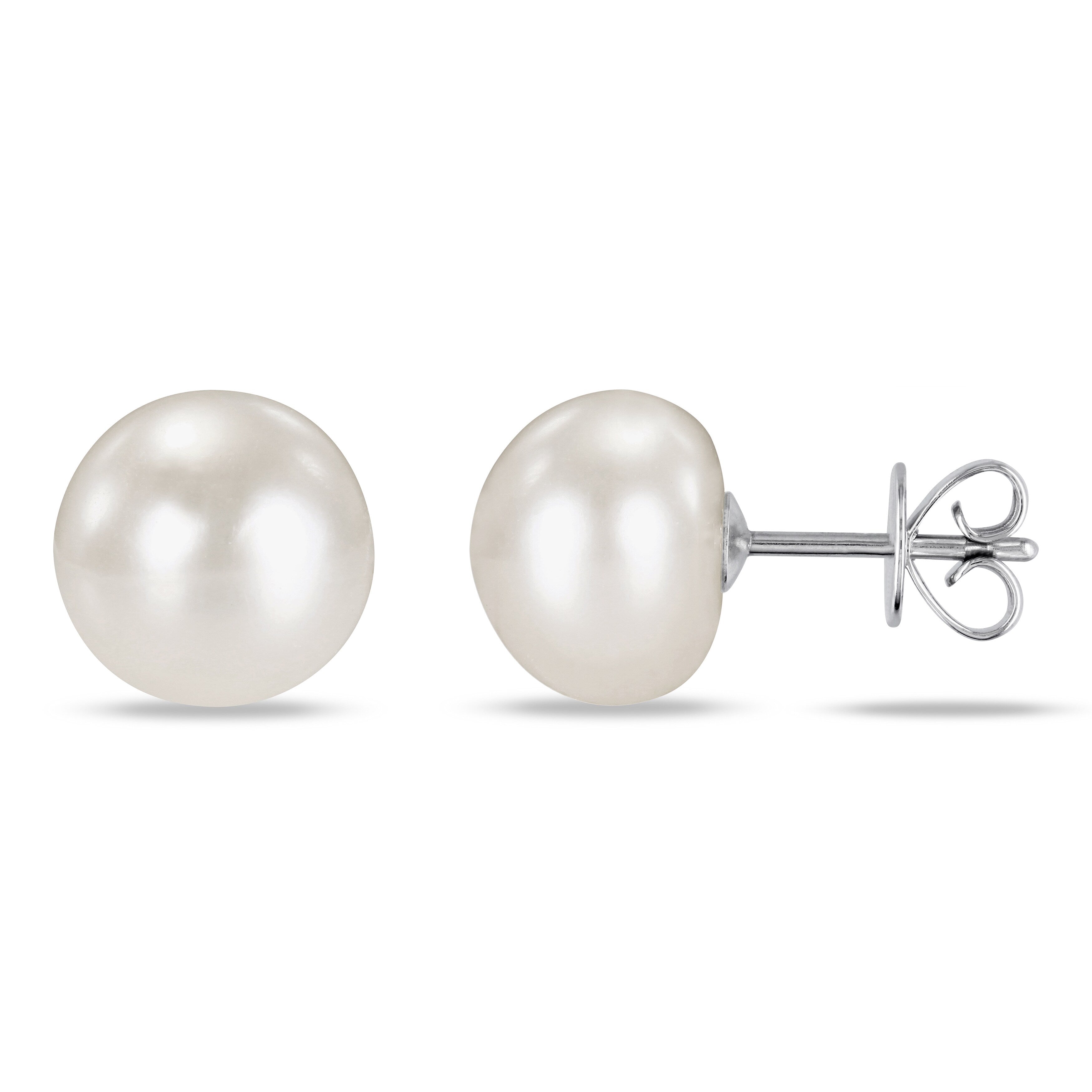 Miadora 14K White Gold Cultured Freshwater Pearl Earrings 9 9.5 Mm