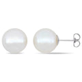 Miadora 14K White Gold Cultured Freshwater Pearl Solitaire Stud Earrings 11 12Mm