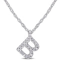 Miadora 14K White Gold Diamond Accent B Initial Necklace