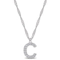 Miadora 14K White Gold Diamond Accent C Initial Necklace