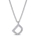 Miadora 14K White Gold Diamond Accent D Initial Necklace
