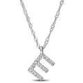 Miadora 14K White Gold Diamond Accent E Initial Necklace