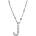 Miadora 14K White Gold Diamond Accent J Initial Necklace