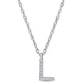 Miadora 14K White Gold Diamond Accent L Initial Necklace