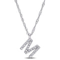 Miadora 14K White Gold Diamond Accent M Initial Necklace