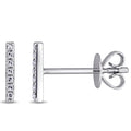 Miadora 14K White Gold Diamond Accent Vertical Bar Stud Earrings