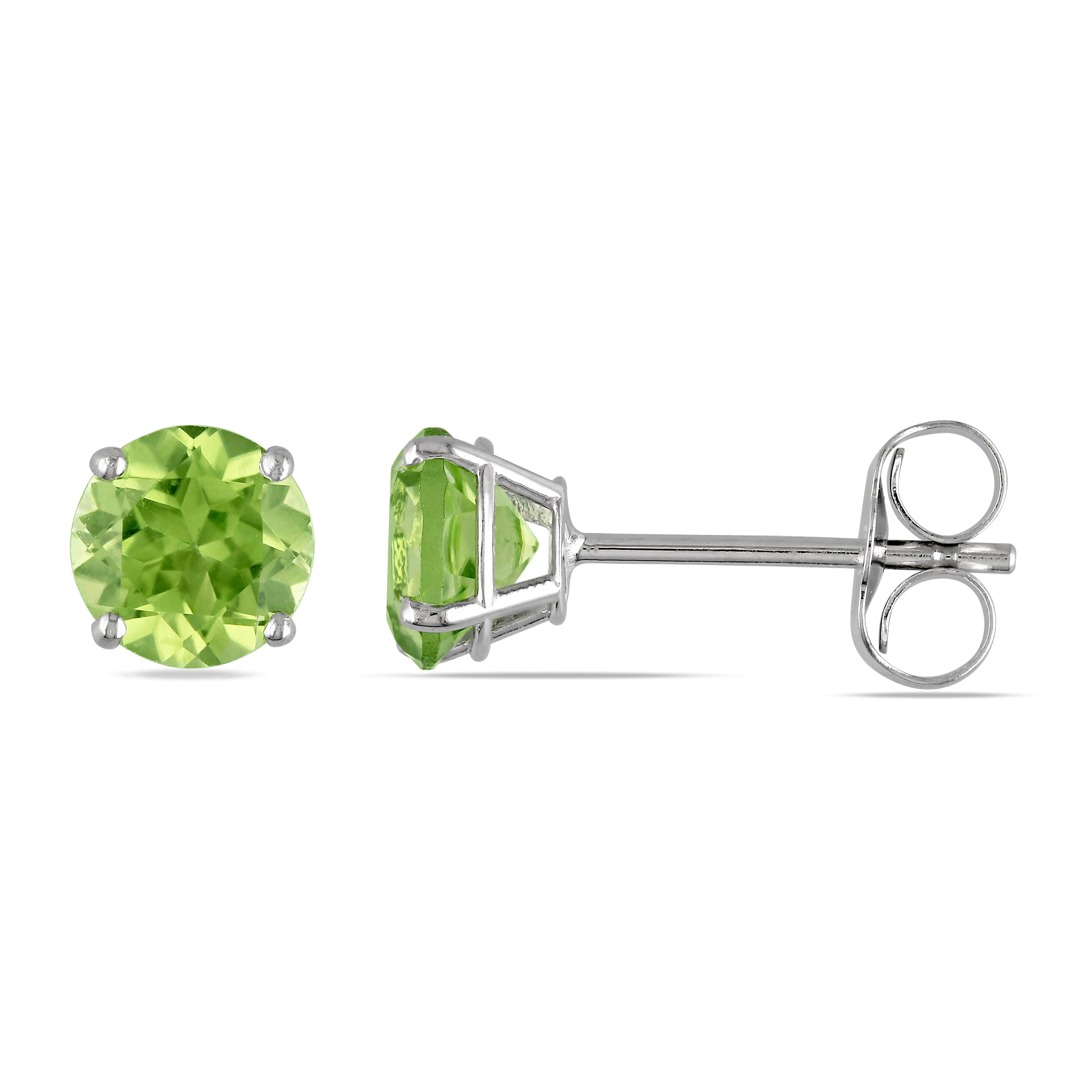 Miadora 14K White Gold Peridot Stud Earrings