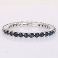 Miadora 14K White Gold Sapphire Stackable Eternity Band Ring