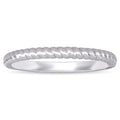 Miadora 14K White Gold Stackable Twist Design Wedding Band Ring