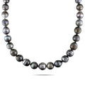 Miadora 14K White Gold Tahitian Black Pearl Necklace 9 12 Mm
