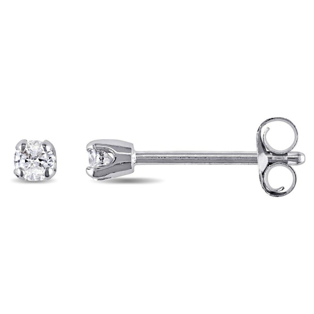 Miadora 14K White Or Yellow Gold 1 10Ct Tdw Round Diamond Stud Earrings