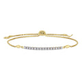 Miadora 14K Yellow Gold 1 3Ct Tdw Diamond Adjustable Bolo Bar Station Tennis Bracelet