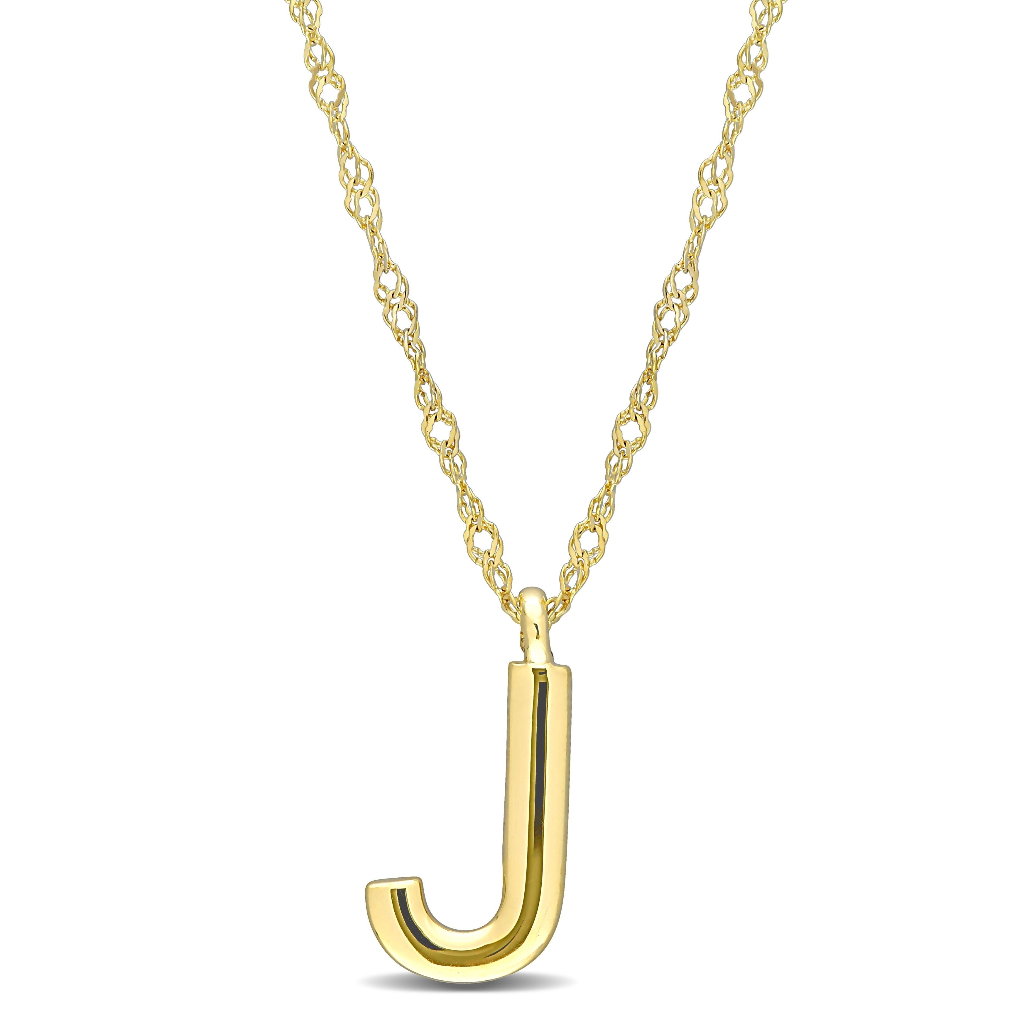Miadora 14K Yellow Gold J Initial Necklace