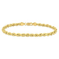 Miadora 14K Yellow Gold Mens 9 Inch Rope Chain Bracelet 5 Mm