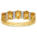 Miadora 14K Yellow Gold Oval Cut Citrine And 1 6Ct Tdw Diamond Anniversary Band