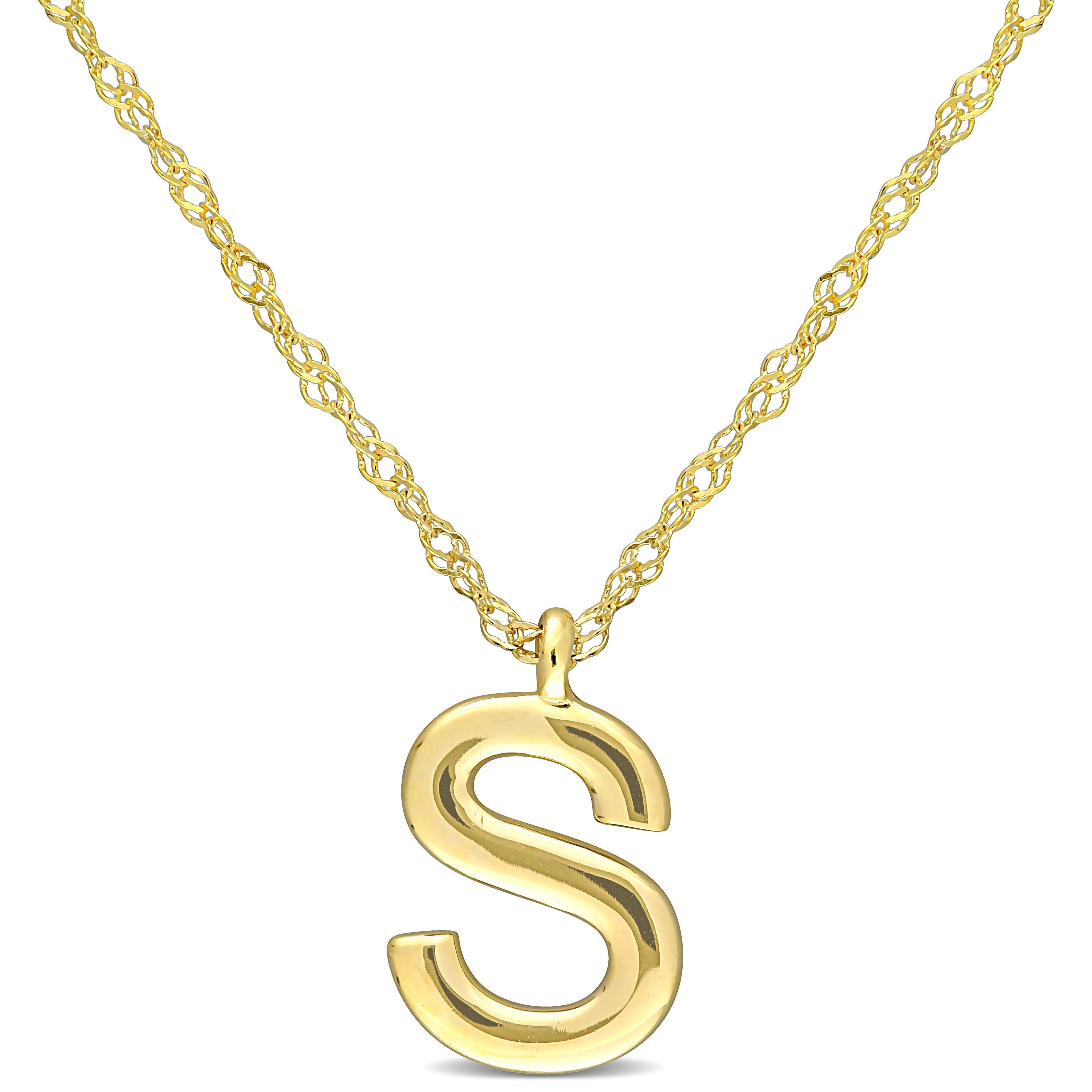 Miadora 14K Yellow Gold S Initial Neklace
