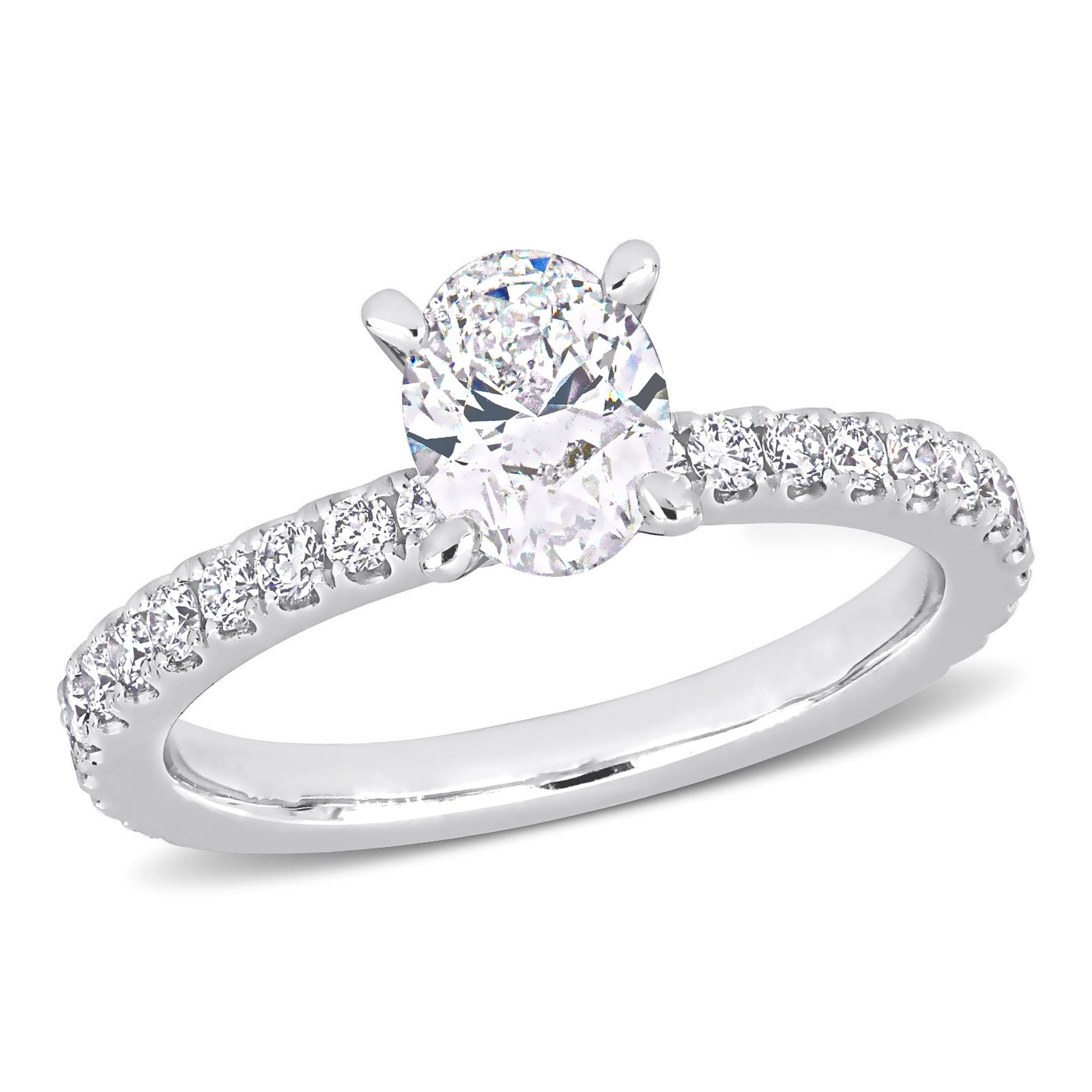 Miadora 18K White Gold 1 3 5Ct Tdw Diamond Solitaire Engagement Ring