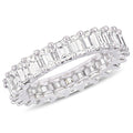 Miadora 18K White Gold 3 3 4Ct Tdw Emerald Cut Diamond Full Eternity Band