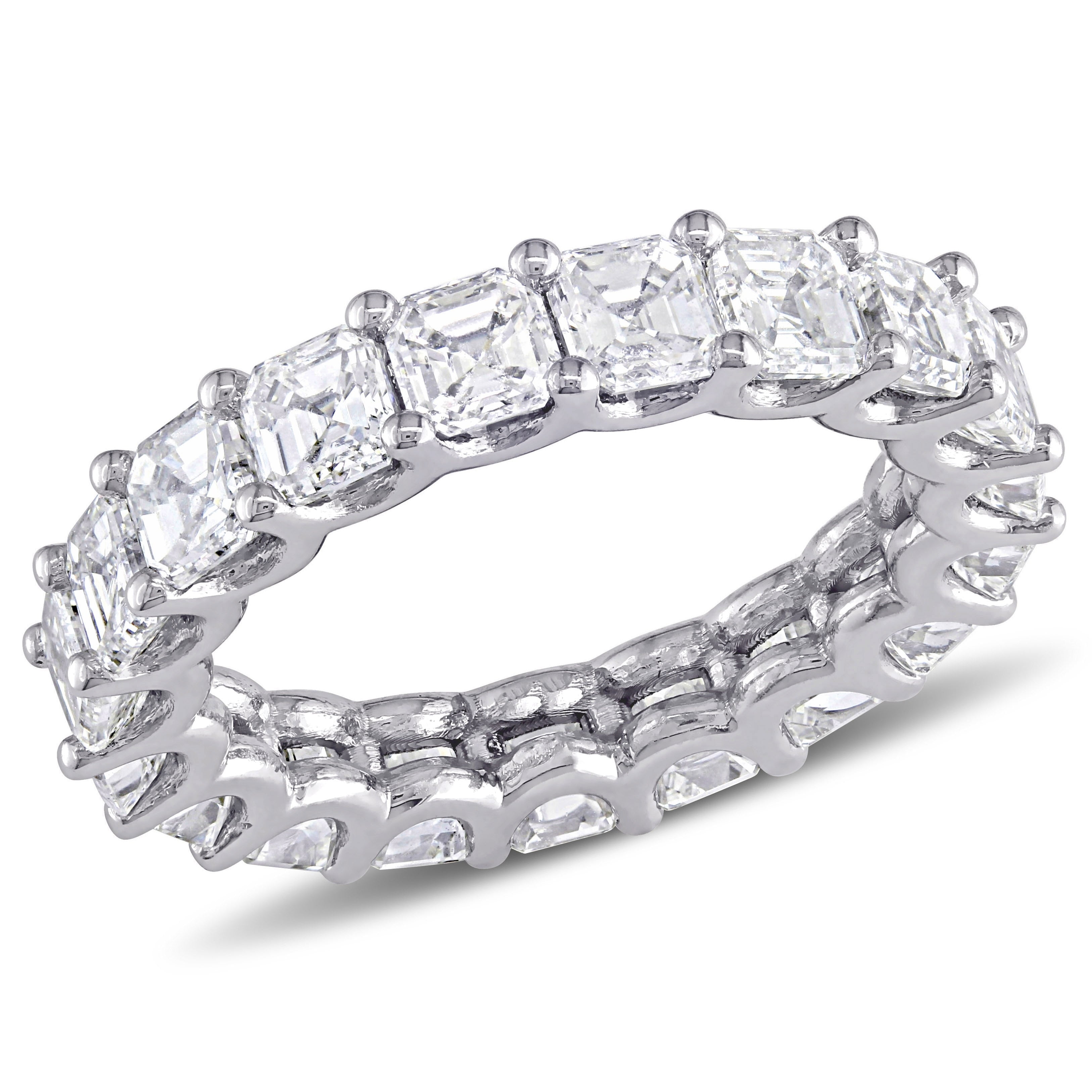 Miadora 18K White Gold 5 1 10Ct Tdw Asscher Cut Diamond Full Eternity Band