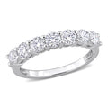 Miadora 10K White Gold 1 1 5Ct Tgw Moissanite Stackable Semi Eternity Band Ring