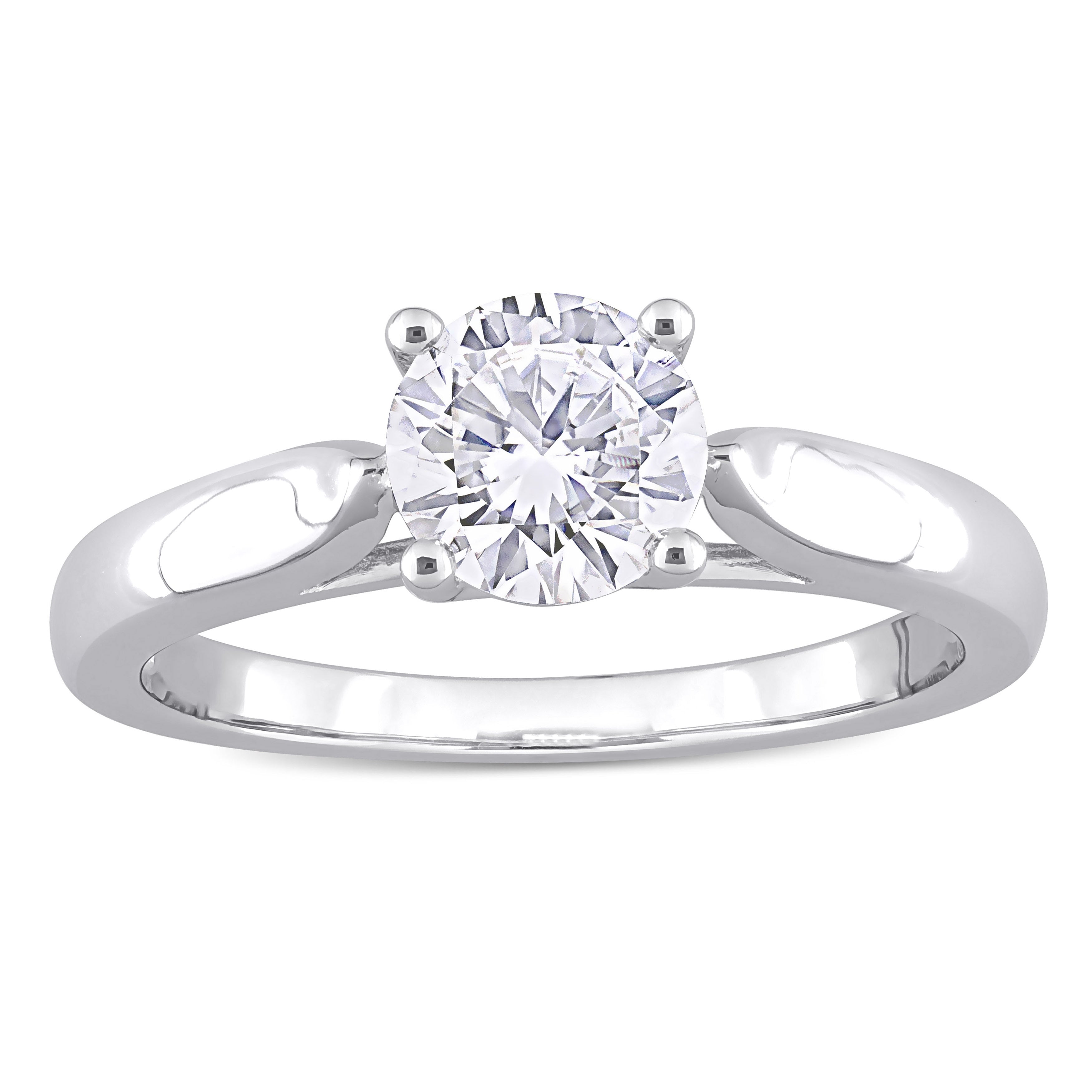 Miadora Sterling Silver 1Ct Tgw Created White Moissanite Solitaire Engagement Ring