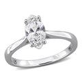 Miadora 1Ct Tw Marquise Cut Lab Grown Diamond Solitaire Engagement Ring With Side Accents In Sterling Silver